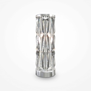 PUNTES lampa nocna chrom z dużymi kryształami 2xE14