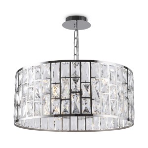 GELID lampa wisząca chrom wysadzana kryształami fi50cm 4xE27