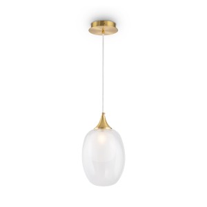 AURA mosiężny zwis z podwójnym szklanym kloszem w kształcie balonu 1xE14