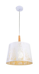 LANTERN lampa wisząca metalowa ażurowa z motywem drzewa biała 1xE27