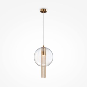 FLUSSO zwis brąz z wiszącymi łańcuszkami klosz fi 23cm  E27