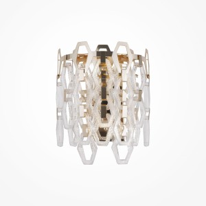 TISSAGE lampa ścienna złota szklane i metalowe elementy tworzą wiszące łańcuchy 2xE14