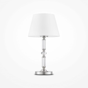 RIVERSIDE lampa stołowa chromowana z białym abażurem 1xE14