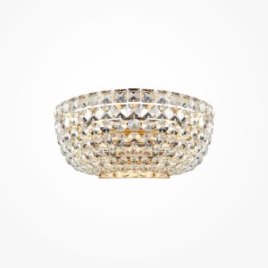 BASFOR kinkiet kryształowy jasne złoto połysk 2xE14 