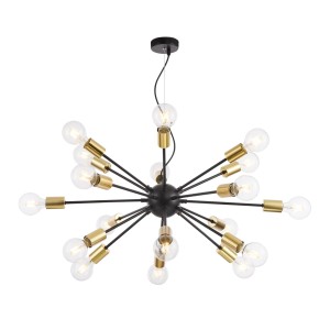 JACKSON lampa wisząca loft czarno-złota fi 98cm 18xE27 