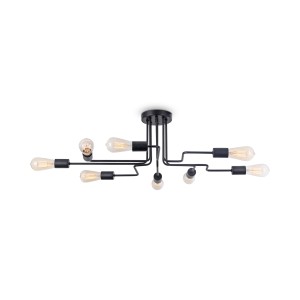 GILBERT lampa sufitowa loft czarna fi 87cm 8xE27