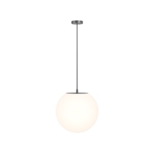 ERDA lampa wisząca zewnętrzna biała kula fi 30cm IP54 zawieszenie czarne