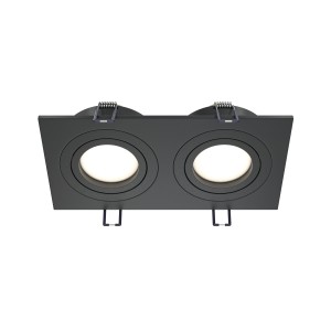 ATOM 2xGU10 oprawa wpuszczana czarna prostokątna