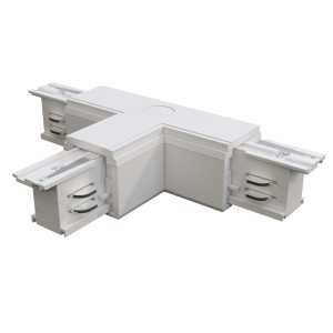 TRINITY łącznik T trójnik lewy biały do szyny 3-fazowej natynkowej